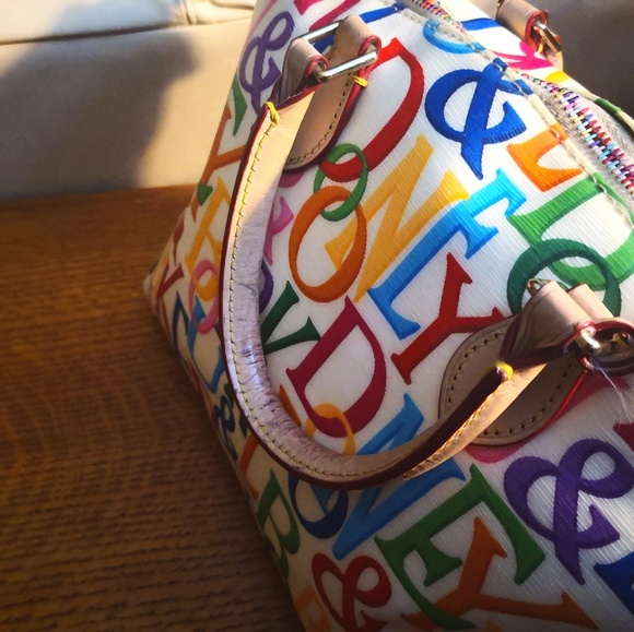 Dooney Monogram bag, rainbow & strap - Picture 2 of 7